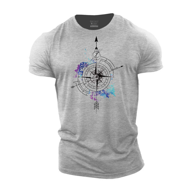 Cotton Compass Graphic Men's Fitness T-shirts