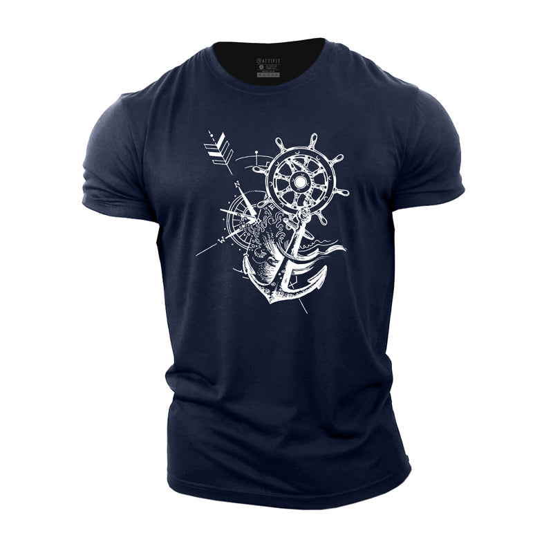 Cotton Compass Graphic Men's T-shirts