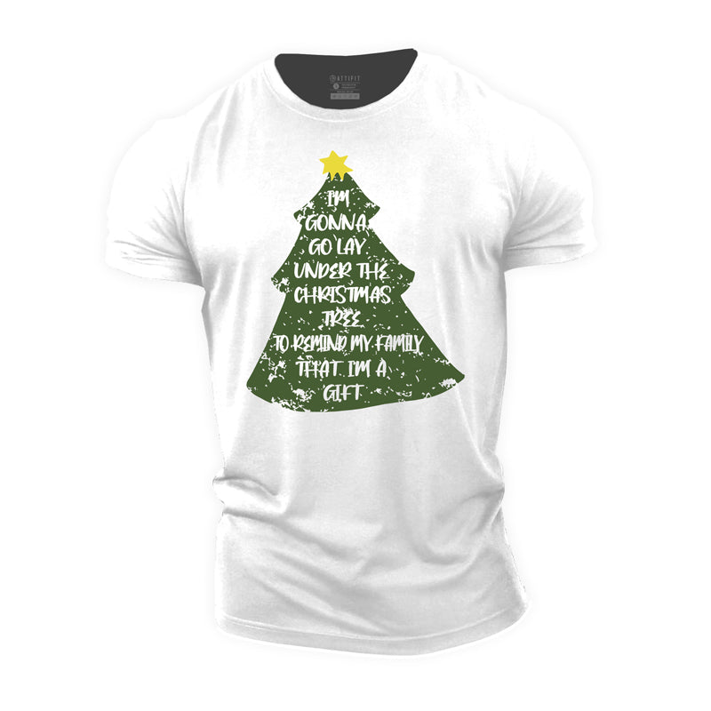 Cotton Christmas Tree Graphic Men's T-shirts