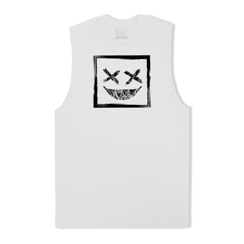 Cotton Smiley Face Workout Tank Top