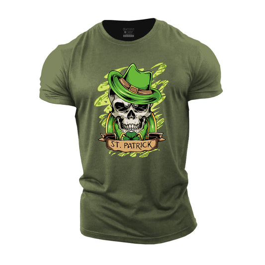 St. Patrick Skull Cotton T-Shirt