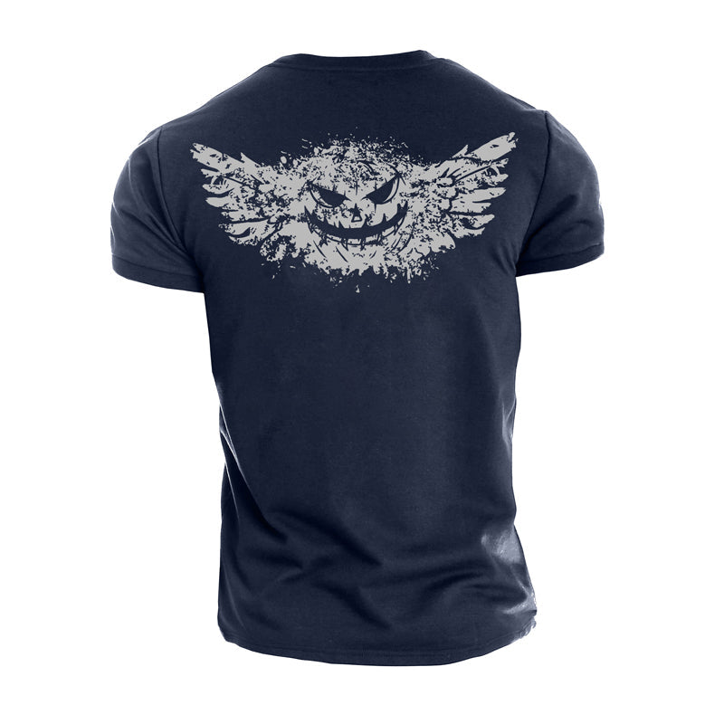 Cotton Halloween Pumpkin Wings T-shirts