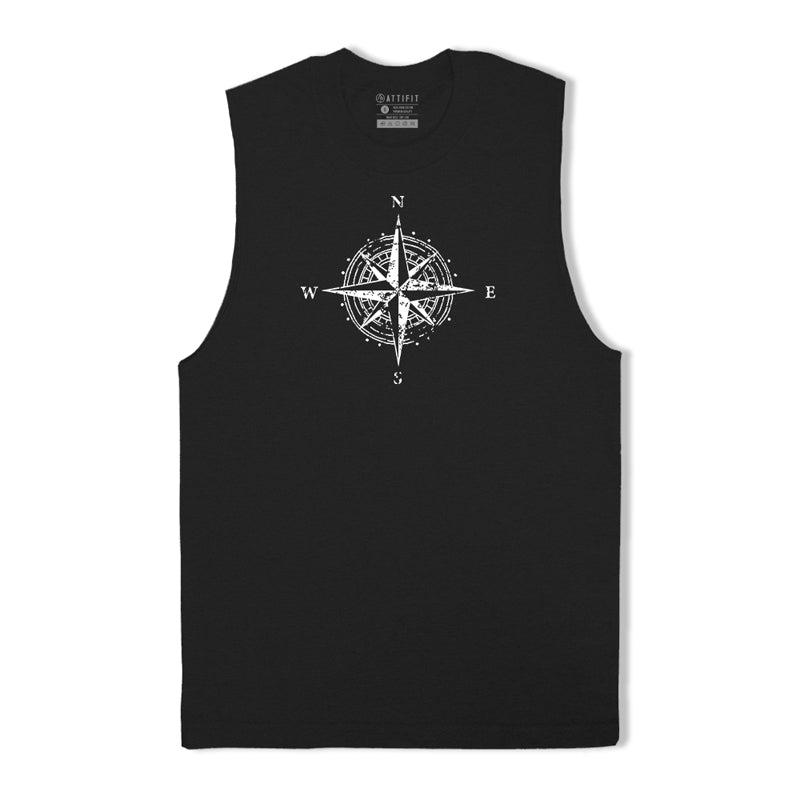 Cotton Compass Graphic Men's Tank Top