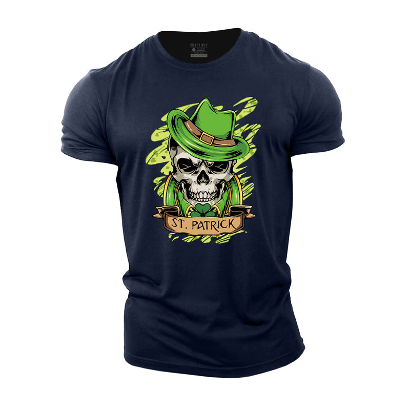 St. Patrick Skull Cotton T-Shirt