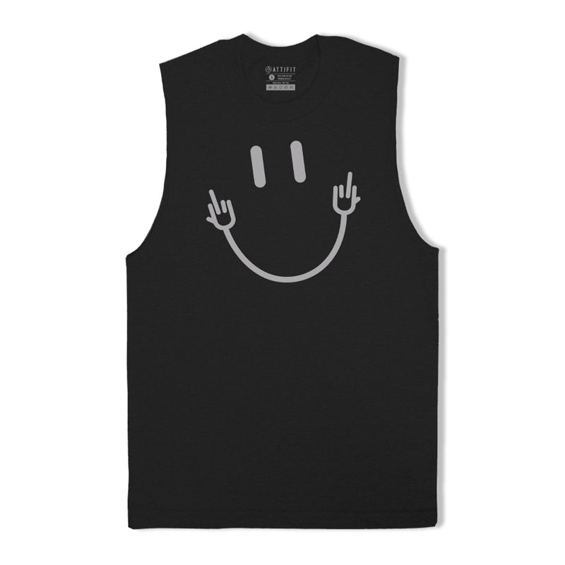 Cotton Smile Graphic Workout Tank Top