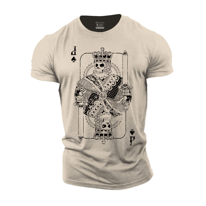 Cotton Jack of Spades Graphic Men's T-shirts