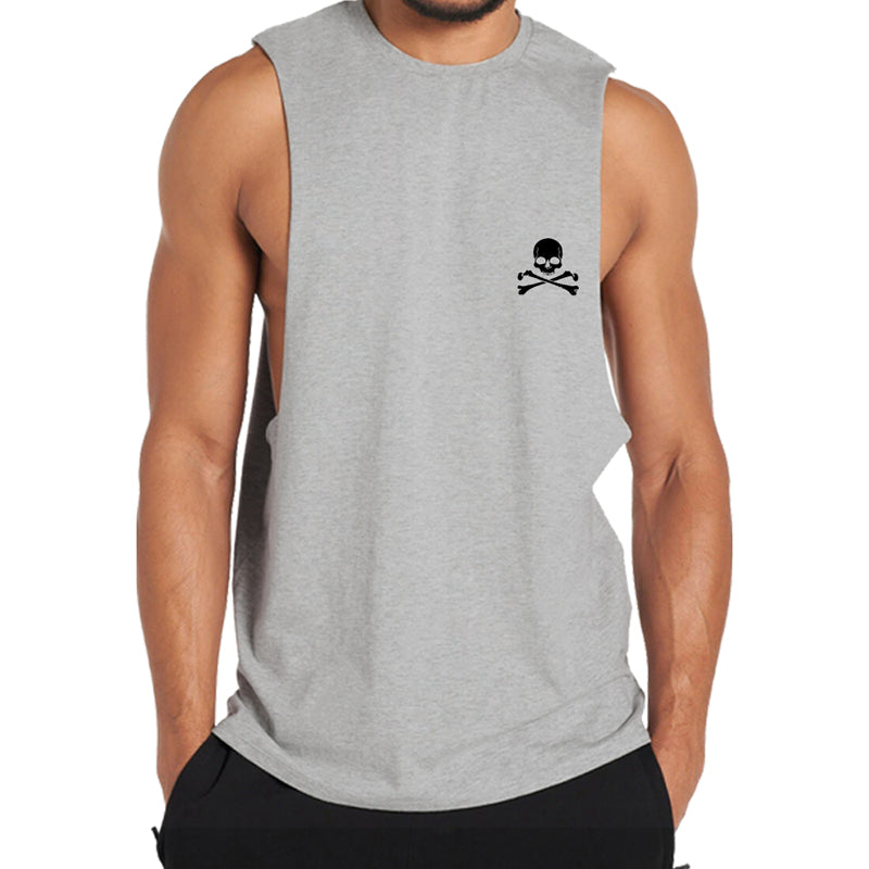 Cotton Skull Crossbones Workout Tank Top