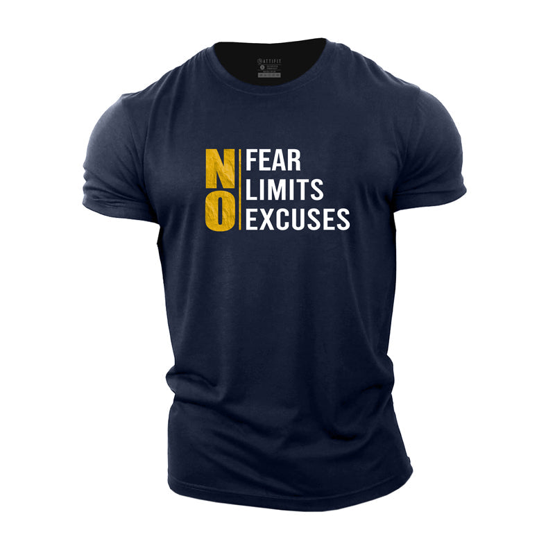 Cotton No Fear Limits Excuses Graphic Men's T-shirts