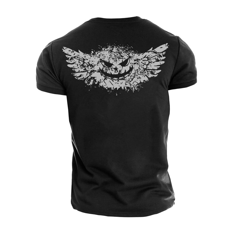 Cotton Halloween Pumpkin Wings T-shirts