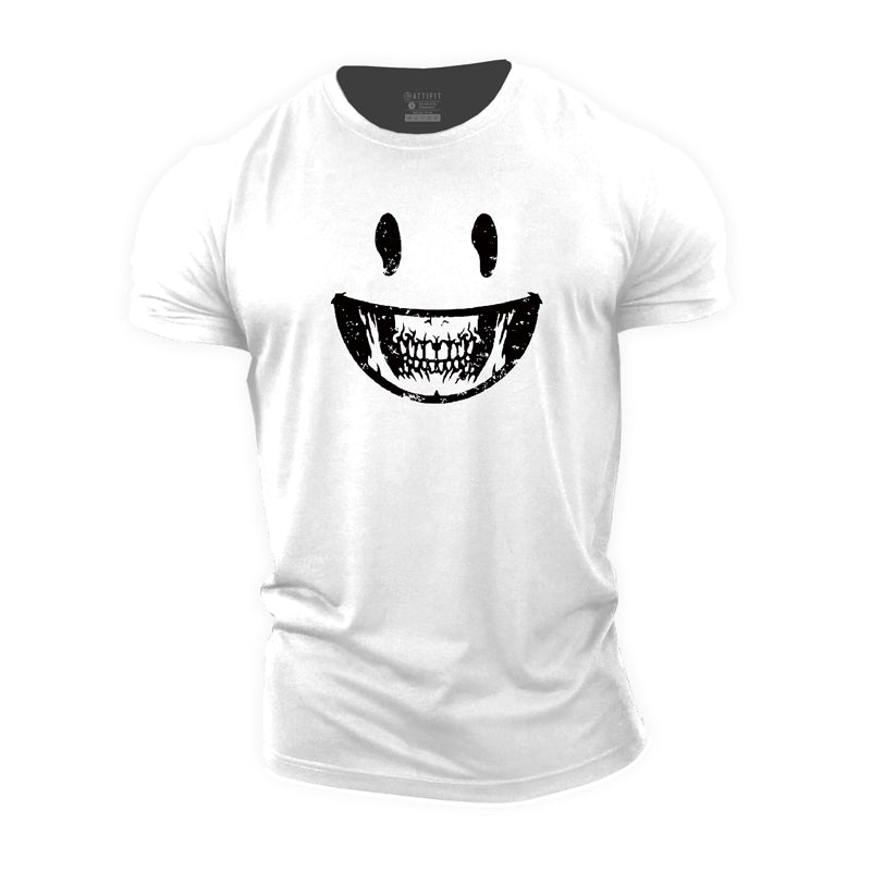 Smiley Skull Cotton T-Shirt