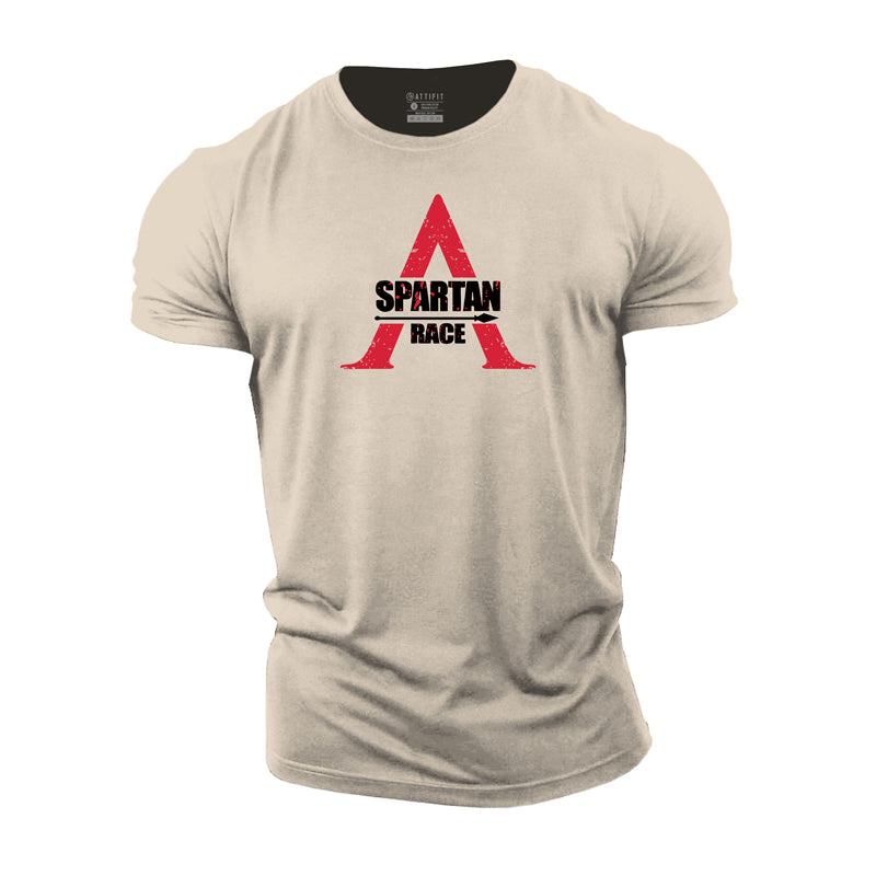 Cotton Spartan Race Graphic Men's T-shirts