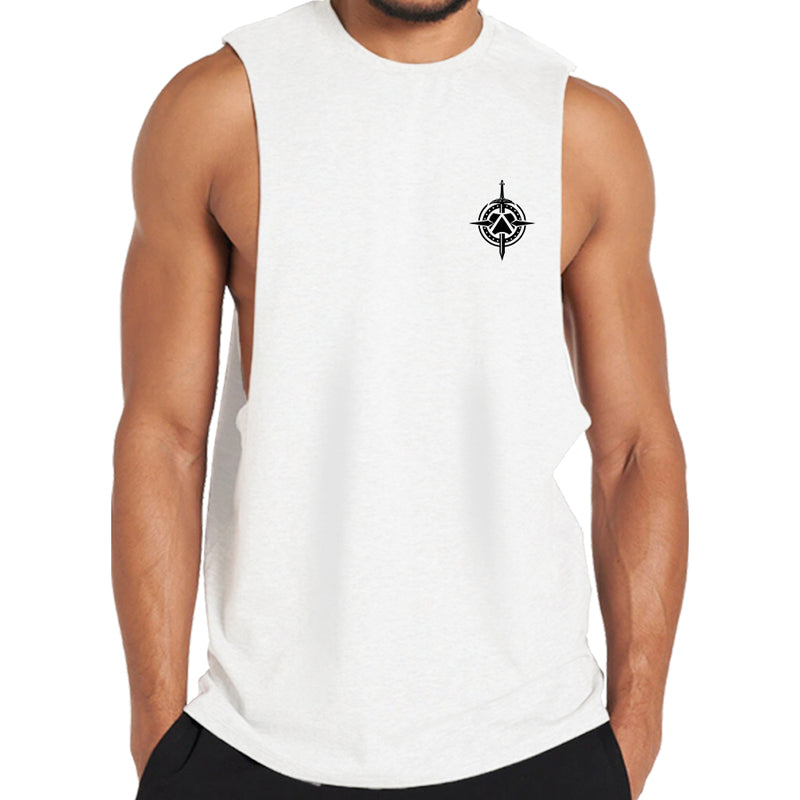 Cotton Sword And Shield Graphic Tank Top