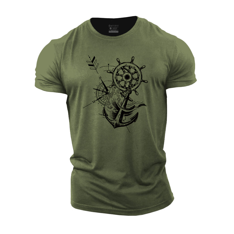 Cotton Compass Graphic Men's T-shirts