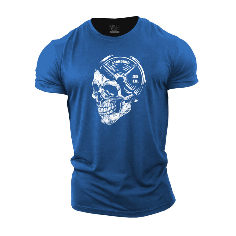 Dumbbell Skull Cotton T-Shirt