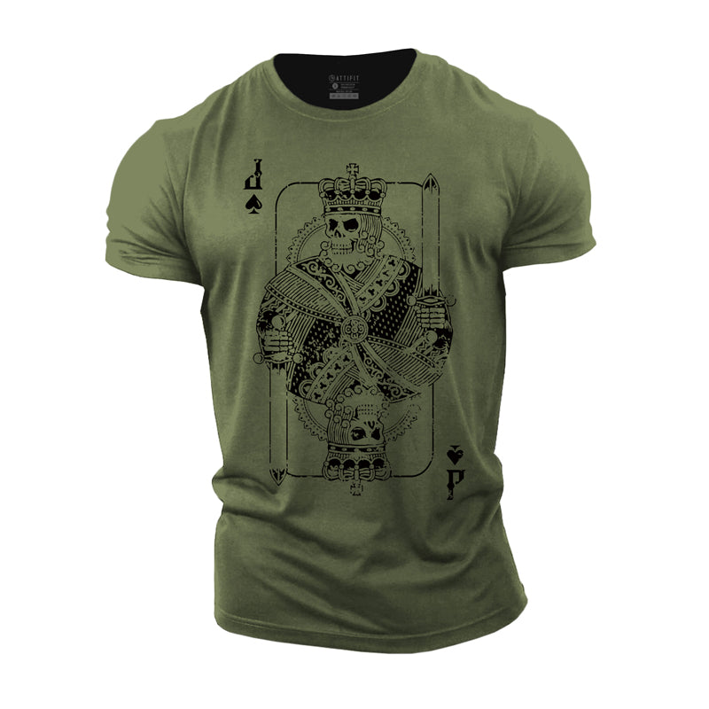 Cotton Jack of Spades Graphic Men's T-shirts