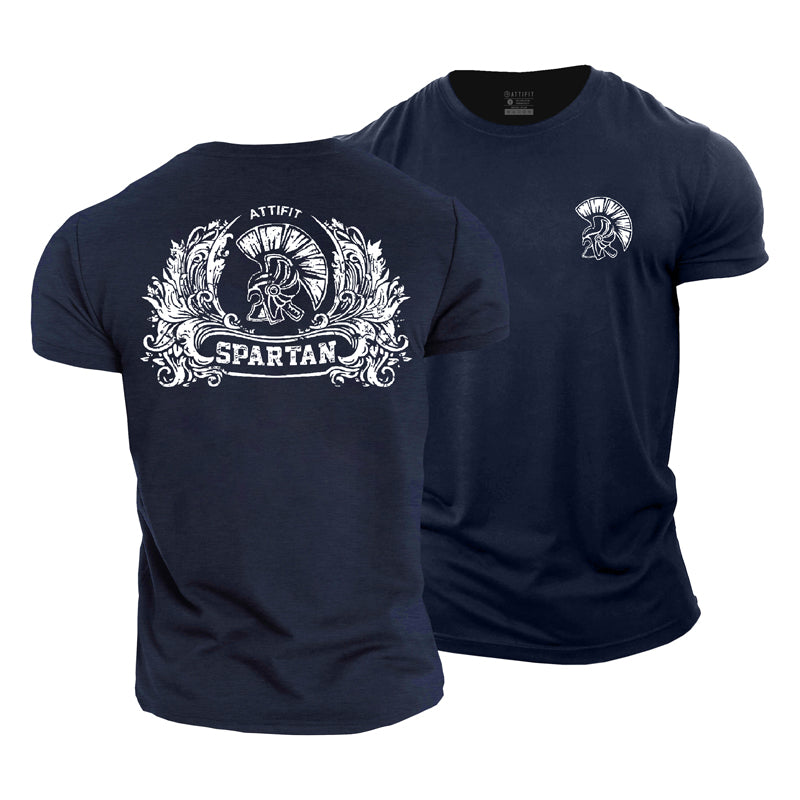 Cotton Spartan Warrior Graphic Fitness T-shirts