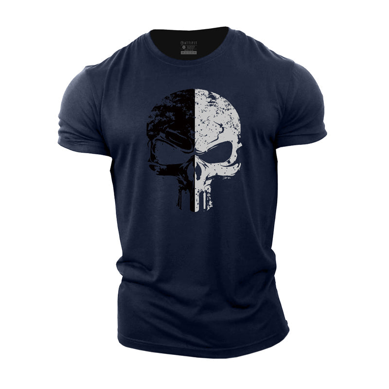 Cotton Skull Graphic Men's Fitness T-shirts