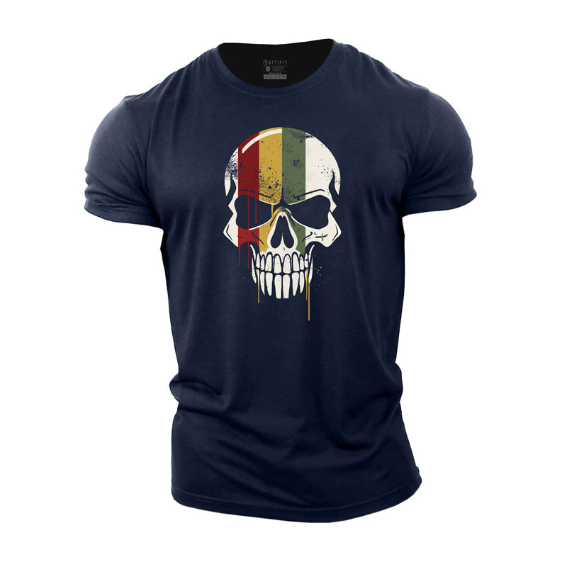 Multicolor Skull Cotton T-Shirt