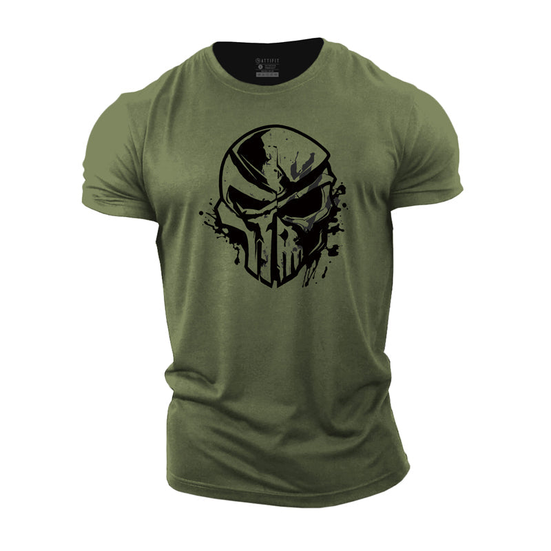 Cotton Skull Graphic Men's Fitness T-shirts