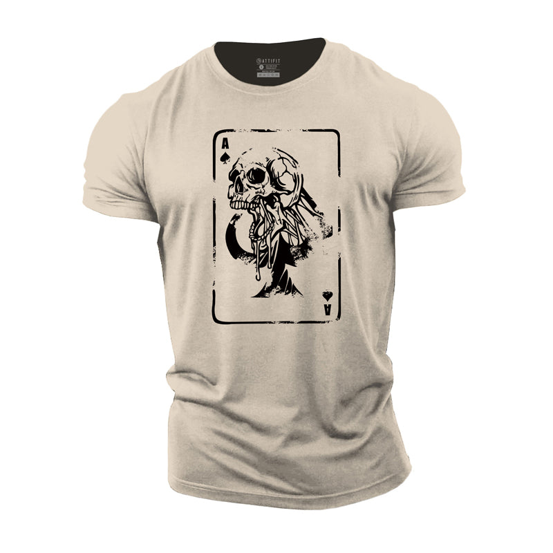 Cotton The Ace Of Spades Graphic Men's T-shirts