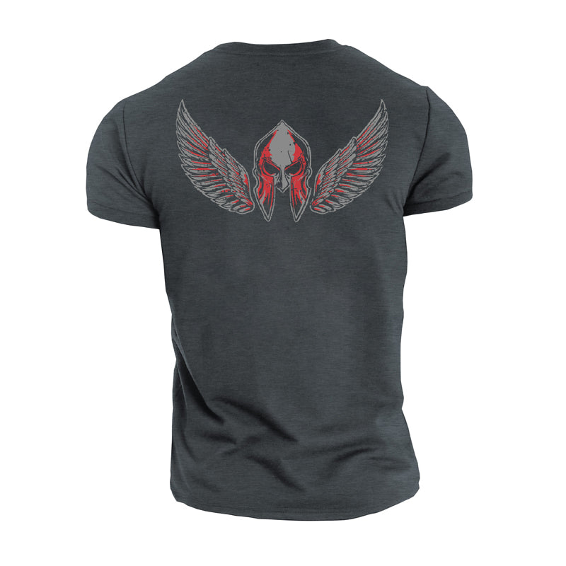 Cotton Spartan Warrior Eagle Wings T-shirts