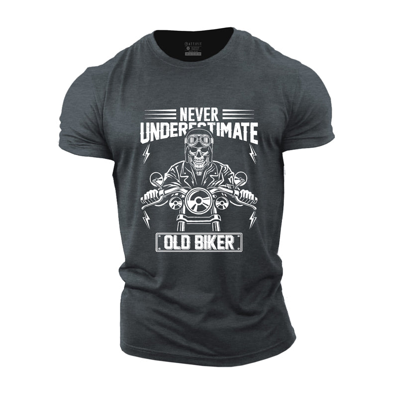 Cotton Old Biker Graphic Men's T-shirts