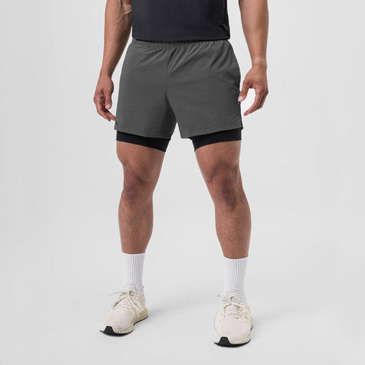 Men’s 2 in 1 Quick Dry Workout Shorts - Grey