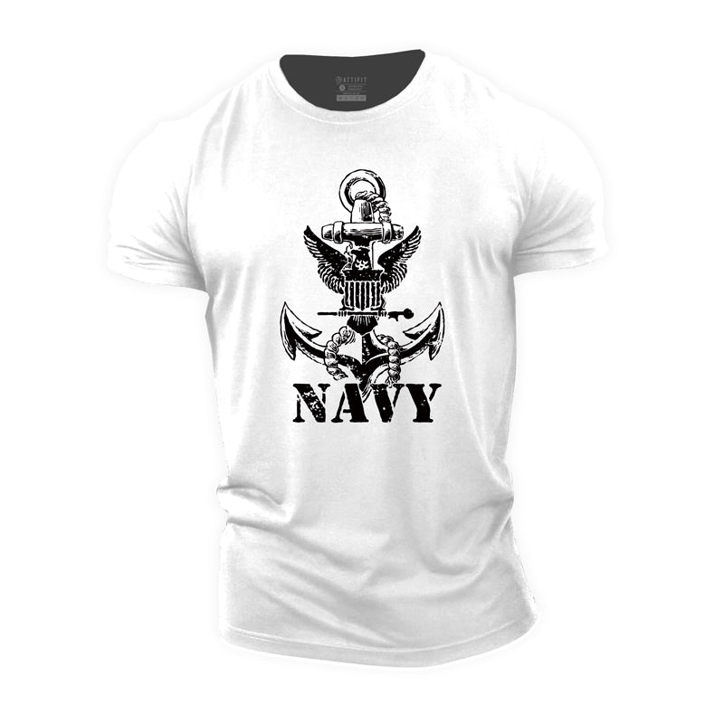 Cotton Navy Graphic Men's T-shirts