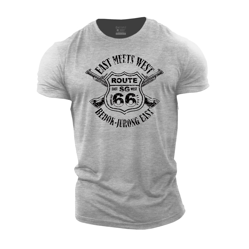 Cotton Route 66 Graphic Men's T-shirts