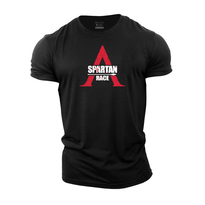 Cotton Spartan Race Graphic Men's T-shirts