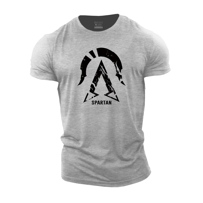 Cotton Spartan A Shield Graphic Men's T-shirts