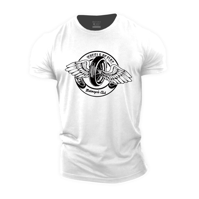 Cotton Wheels Of Fire Graphic Men's T-shirts