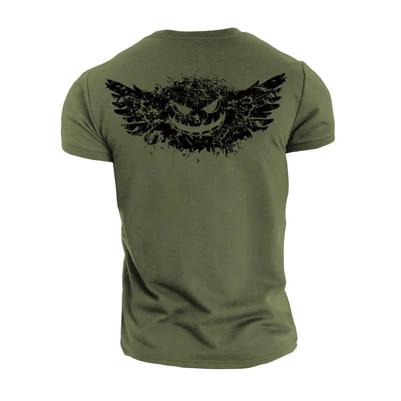 Cotton Halloween Pumpkin Wings T-shirts