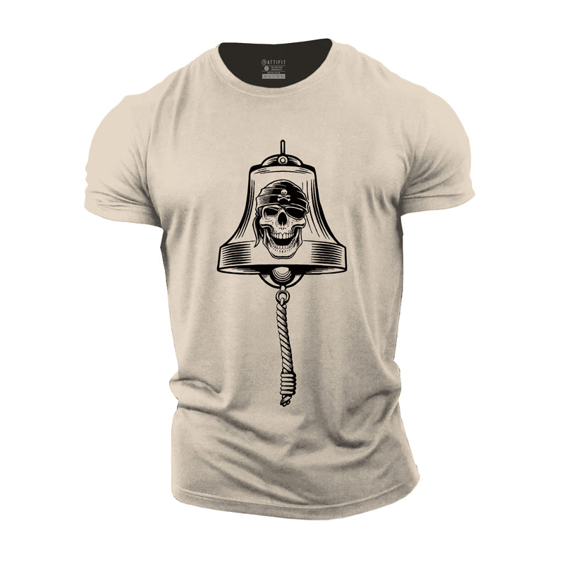 Cotton Skull Bell Graphic Men's Fitness T-shirts