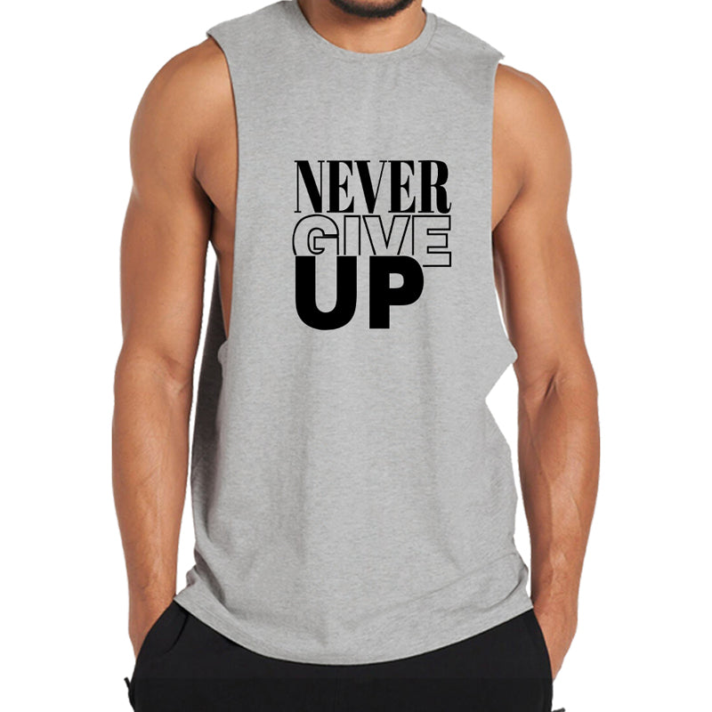 Cotton Never Give Up Men's Tank Top