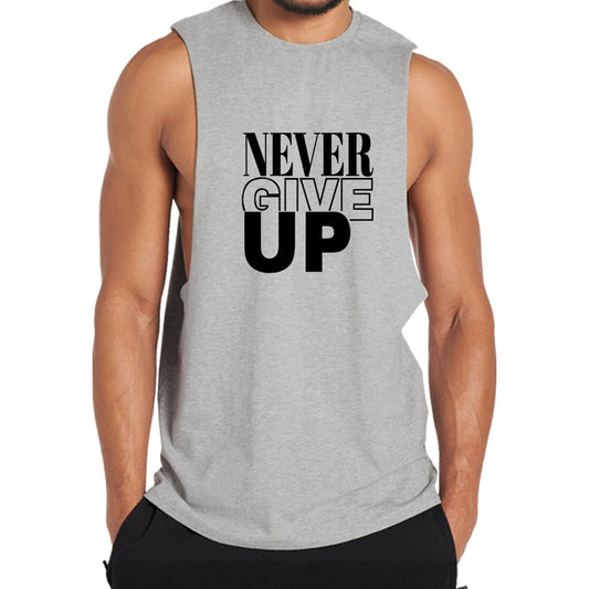 Cotton Never Give Up Men's Tank Top