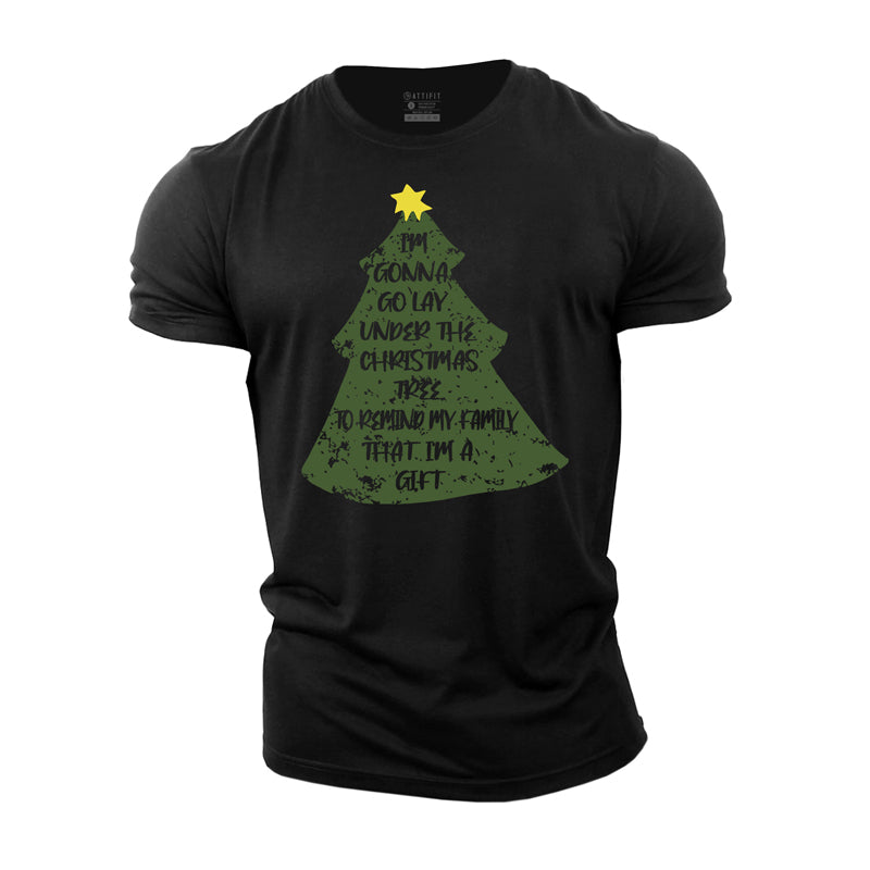 Cotton Christmas Tree Graphic Men's T-shirts