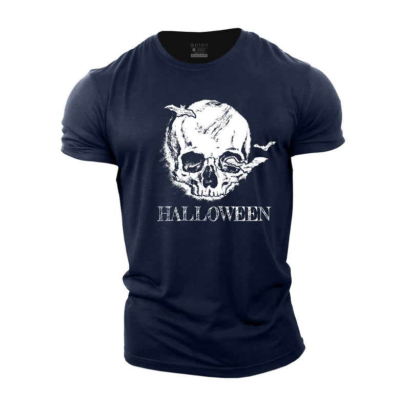 Halloween Skull Cotton T-Shirt