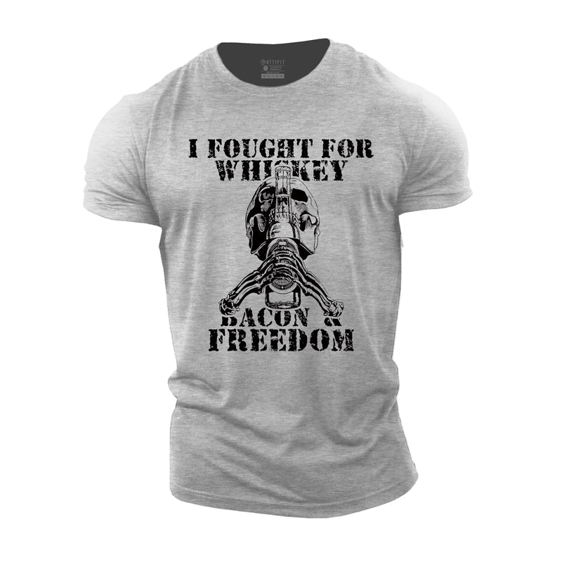 Cotton I Fought For Whiskey Graphic Men's T-shirts