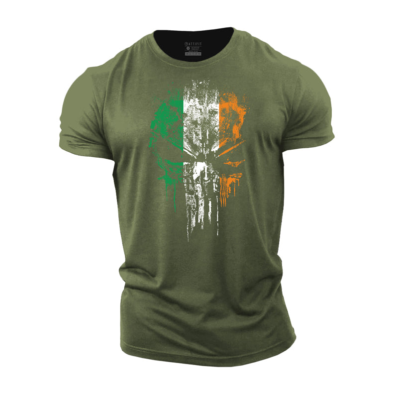 Cotton Skull St.Patrick's Day Graphic Men's T-shirts