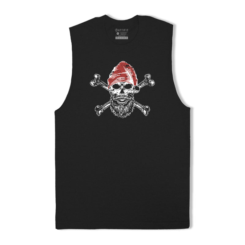 Cotton Christmas Skull Men's Tank Top