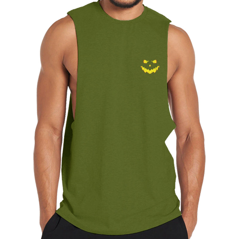 Cotton Evil Smiley Face Men's Tank Top