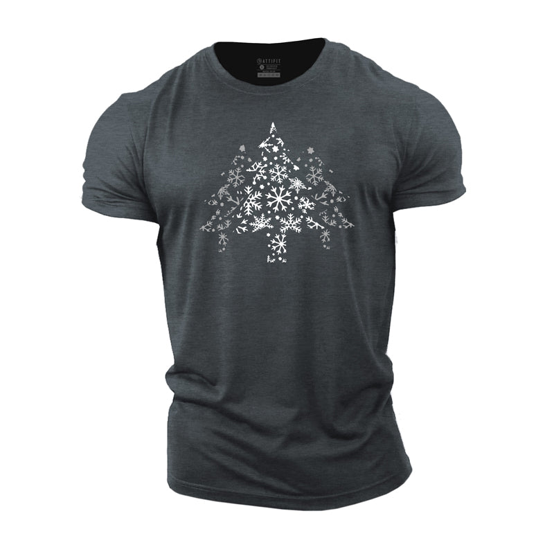 Cotton Snowflake Christmas Tree Men's T-shirts