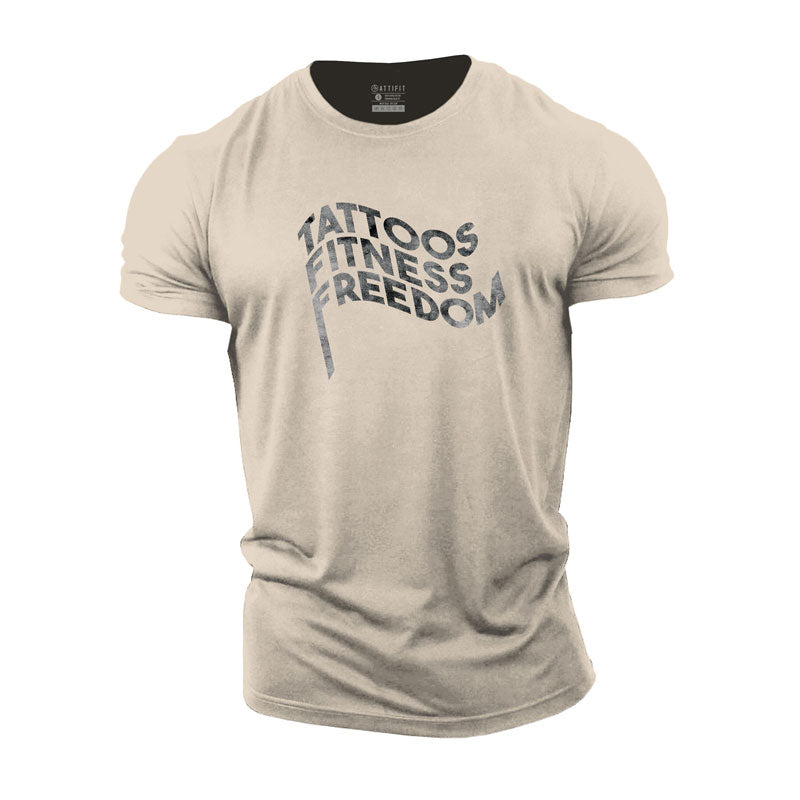 Tattoos Fitness Freedom Cotton T-Shirt