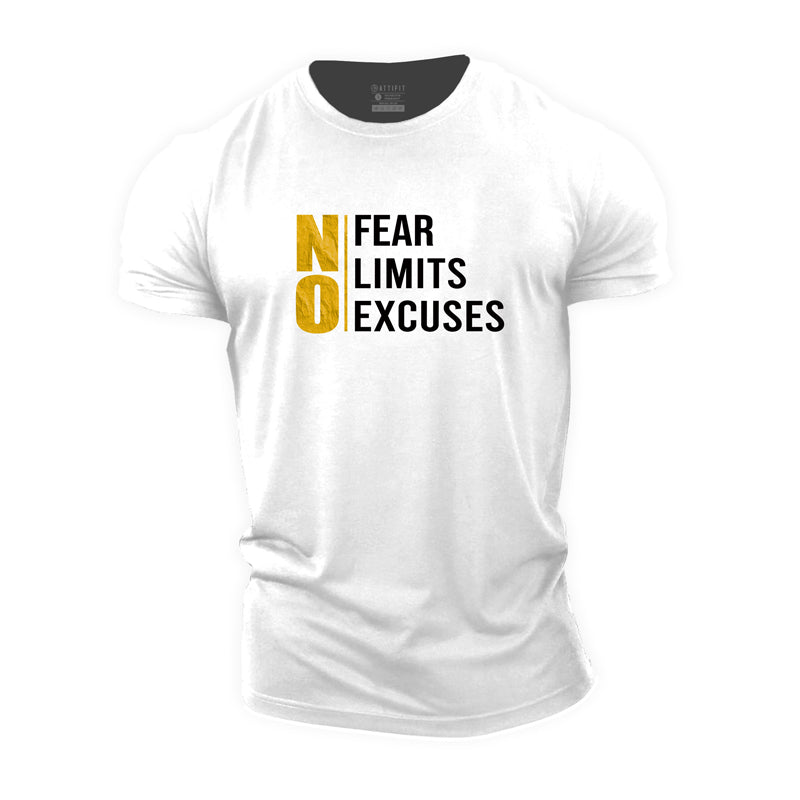 Cotton No Fear Limits Excuses Graphic Men's T-shirts