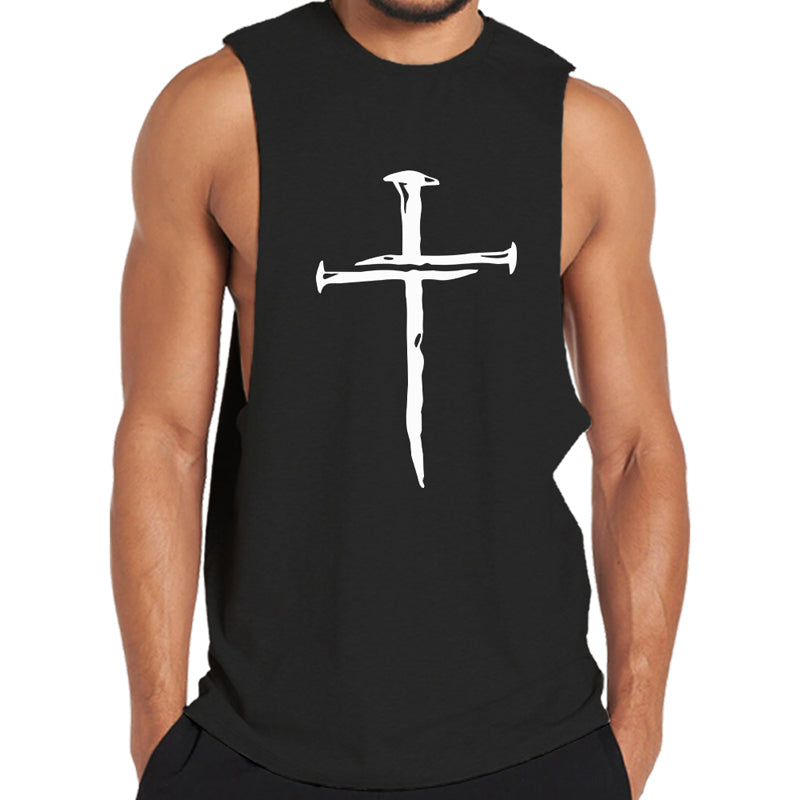 Cotton Cross Graphic Workout Tank Top