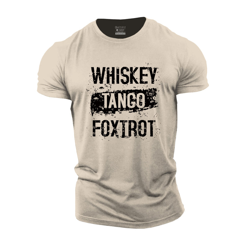 Cotton Whiskey Tango Foxtrot Graphic Fitness T-shirts