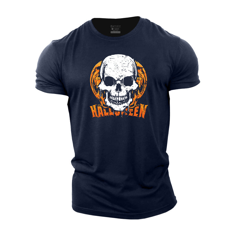 Halloween Skull Cotton T-Shirt