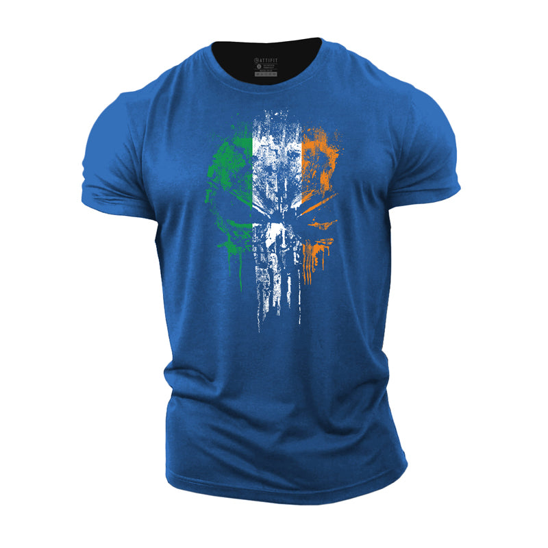 Cotton Skull St.Patrick's Day Graphic Men's T-shirts