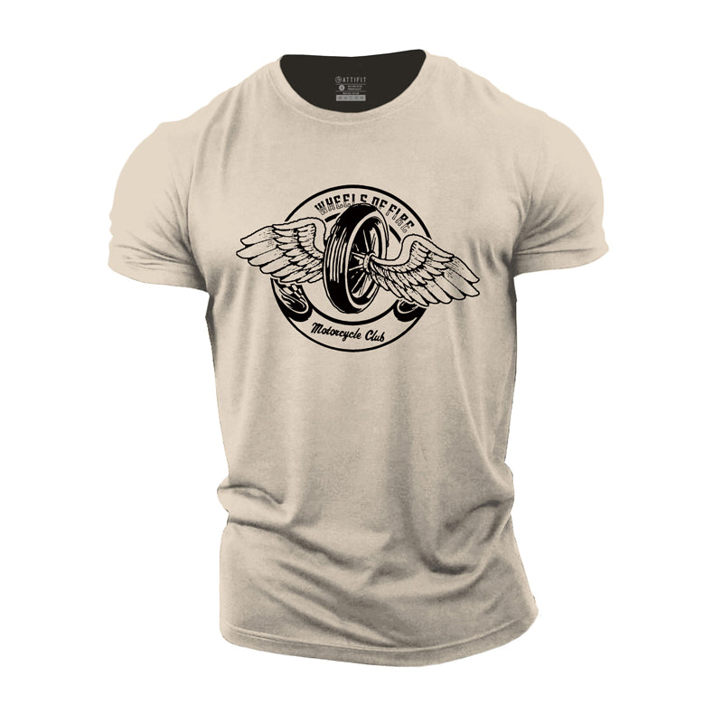 Cotton Wheels Of Fire Graphic Men's T-shirts